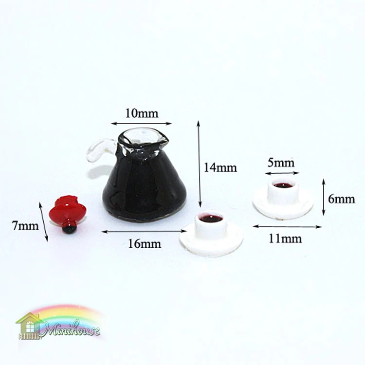 Аксессуары для кукольного мини-домика кофейник набор кофейных чашек