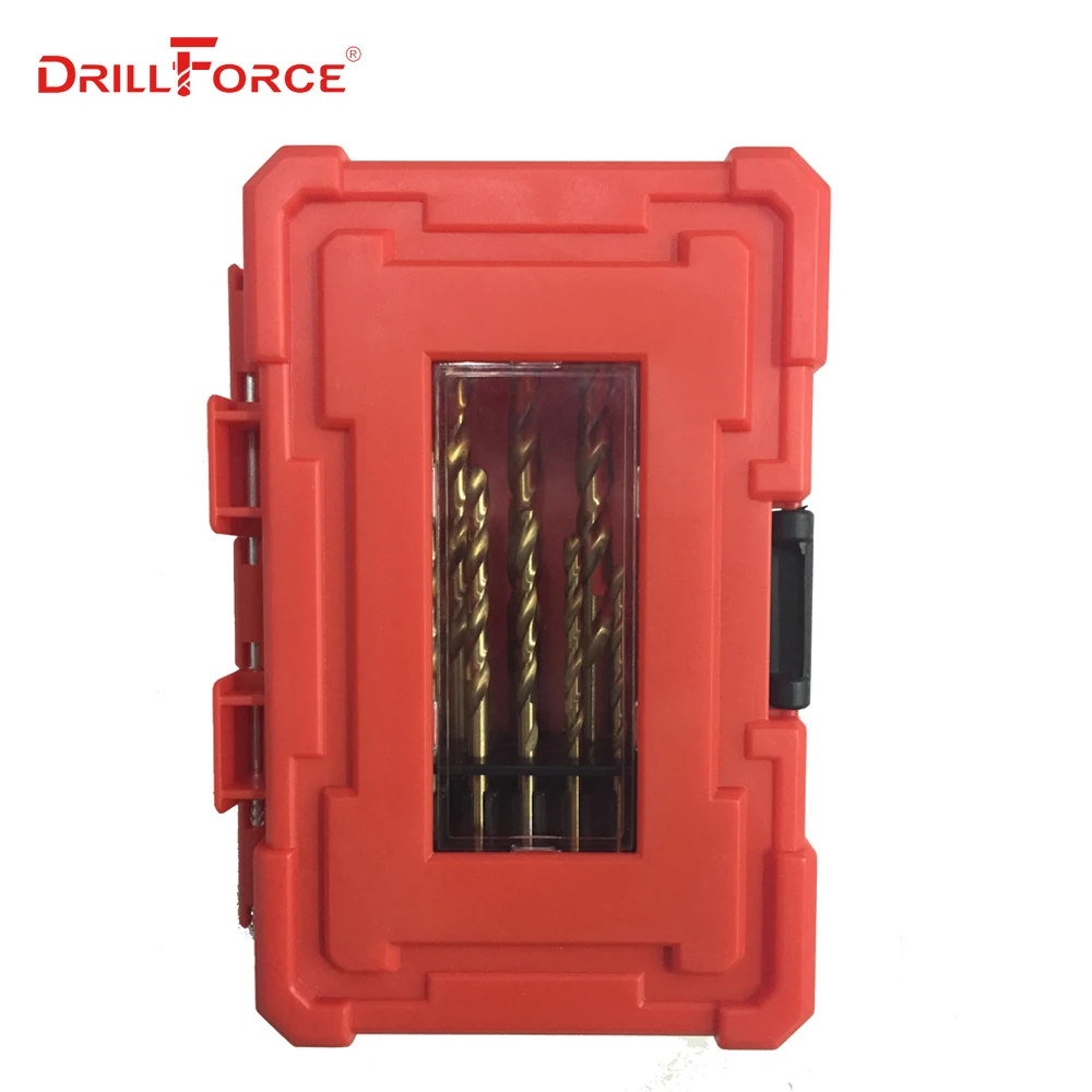 DRILLFORCE 13 шт./компл. 1,5-6,5 мм Титан сверла высокое Скорость Сталь HSS M2 Полностью массу спиральное сверло для чугунный металлический древесины