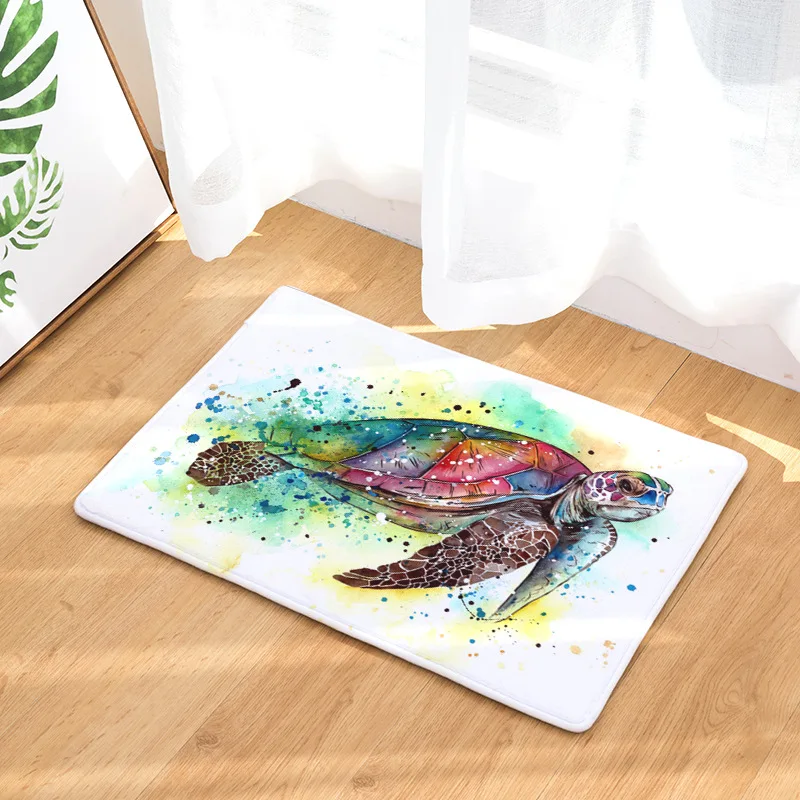 Красочные черепахи тема печати фланелевый ковер коврик для гостиной 40x60 см 50x80