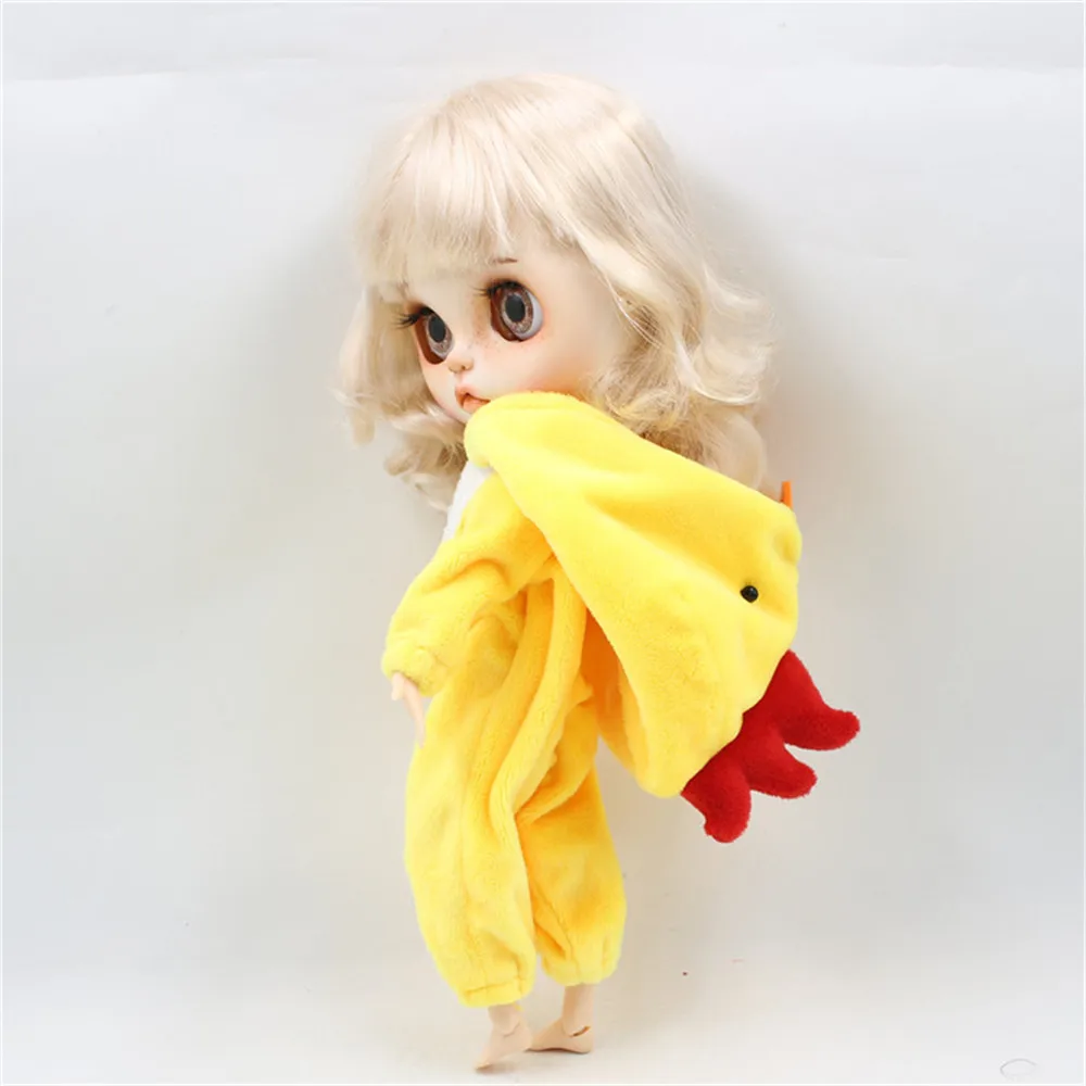 DBS blyth кукольные Платья маленькими желтыми миньонами костюм цыпленка розовый