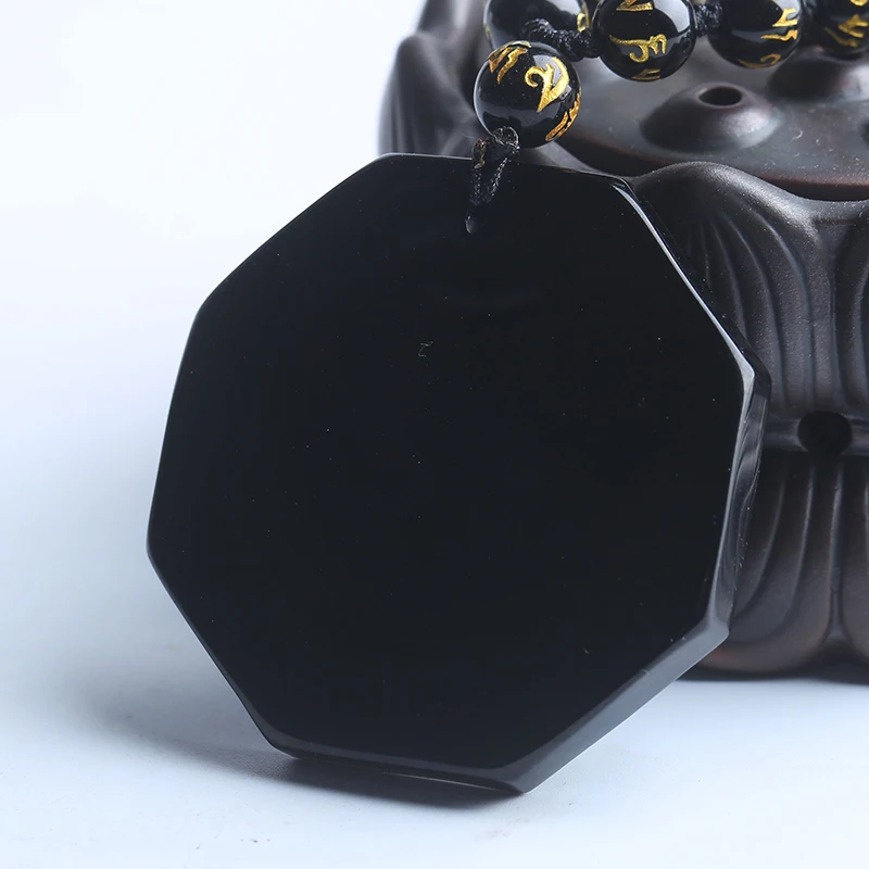 Оптовая продажа подвески из натурального обсидиана Инь и Ян тайцзи амулет