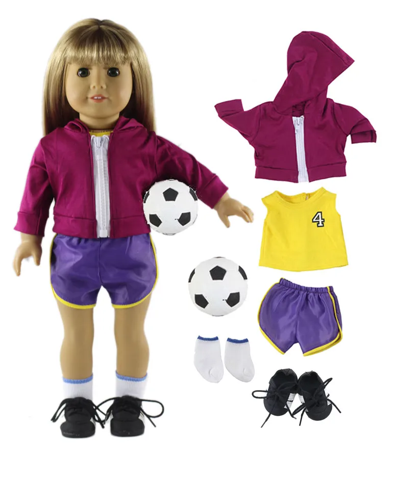 1 комплект спортивной одежды Одежда для кукол куклы 18 дюймов A37|doll clothes|outfit dollclothes
