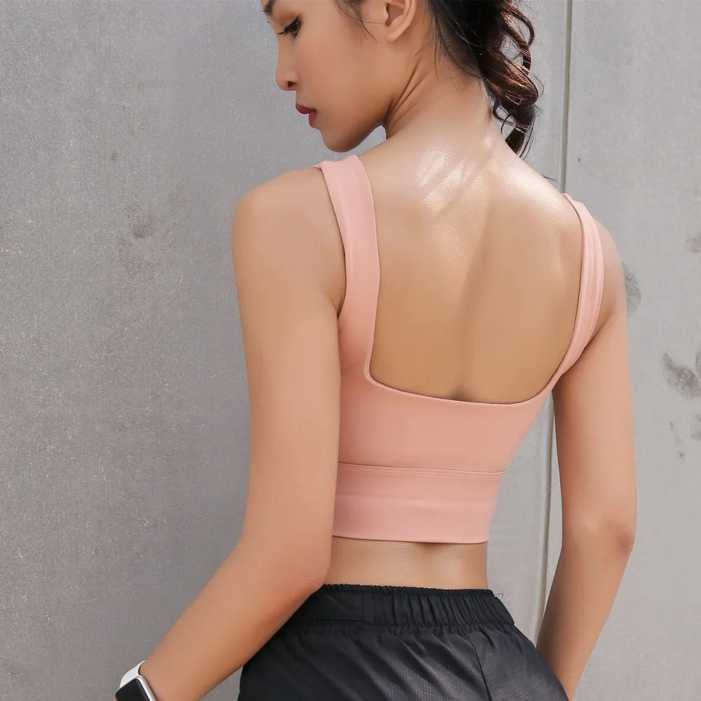 2019 однотонный простой спортивный бюстгальтер женский для фитнеса с эффектом