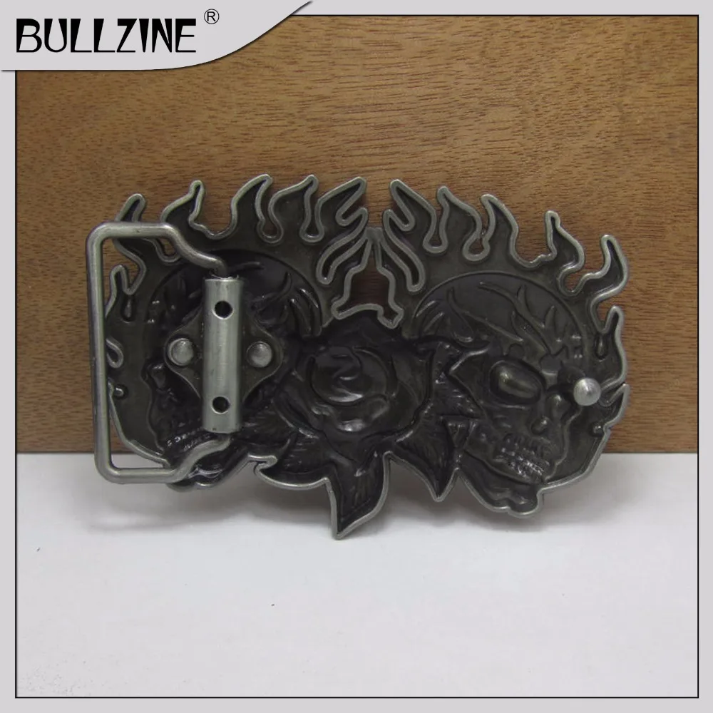 Пряжка для ремня Bullzine rose skull с оловянной отделкой FP-03467-1 подходит для ремня шириной 4 см