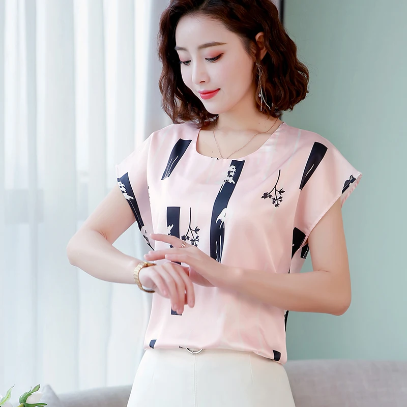 блузка женская Корейские модные шелковые женские блузки топы и атласные рубашки