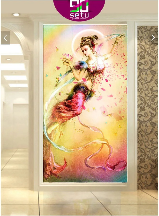 

3d wallpaper custom photo Dunhuang frescoes flying home decor painting background 3d walls murals wallpaper for living room
