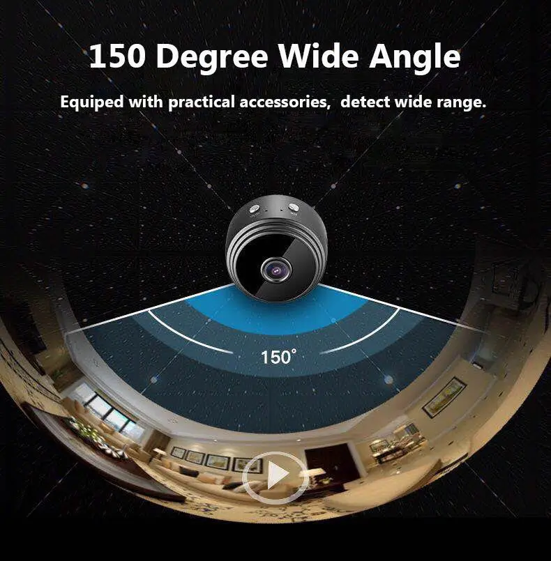 Новейшая W9 1080P Wifi камера мини 150 градусов широкий угол Поддержка ночного видения и
