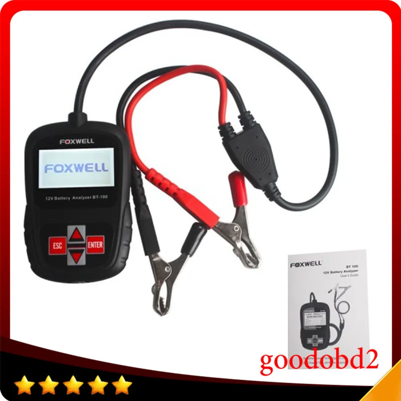 Тестер автомобильного аккумулятора FOXWELL BT100 12 В для утопленных AGM GEL Original BT 100 вольт