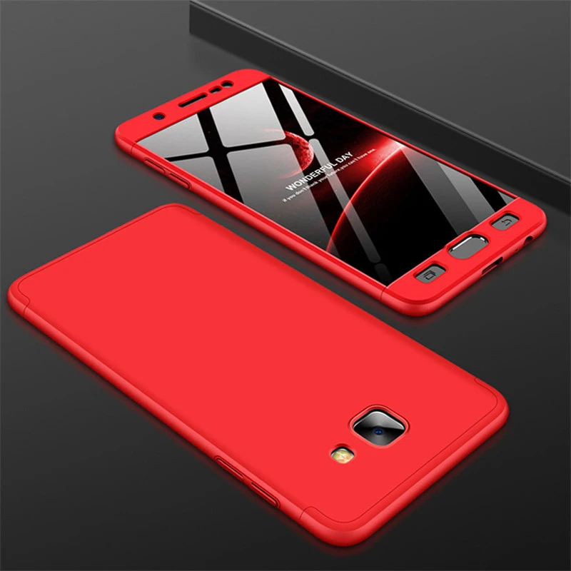 Red 360 Полное покрытие PC чехол для samsung Galaxy A6 A7 A8 A9 S6 S7 край S10 S8 S9 плюс S10E A10 A20 A30 A40 A50 A60 A70 M20 крышка - Цвет: Red