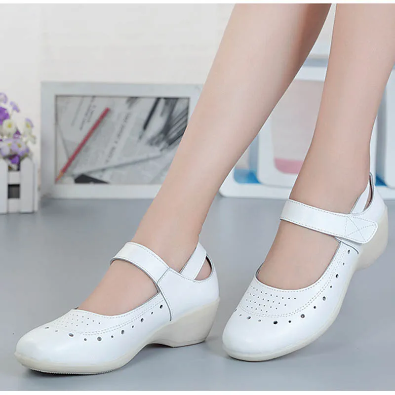 Горячая распродажа женская обувь из натуральной кожи для медсестер модная