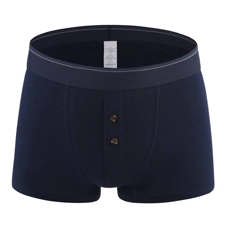Dark Blue 2432 Новые продукты взрывное мужское хлопковое нижнее белье Модные Удобные тренды дышащие одноцветные мужские боксеры шорты - Цвет: Dark Blue 2432