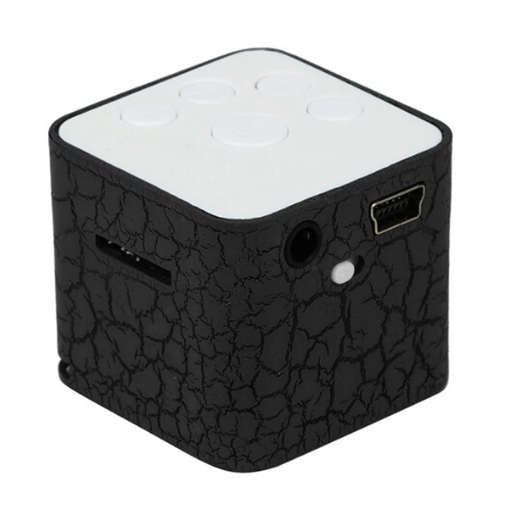 Черный 120 мАч Мини USB внешний звук mp3-плеер 32*30*30 мм Красочный светильник 3,5 мм разъем MP3 музыкальный плеер Поддержка TF SD карты с динамиками - Цвет: Черный