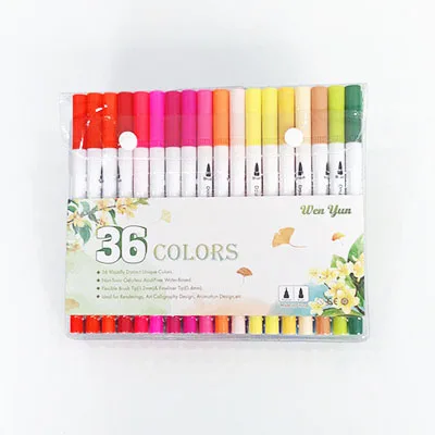 36 Color 24/36/48/60/80/100 Цвет маркер для рисования набор двуглавый мягкая ручка для рисования манга акварельные Маркеры Ручка Школьные наборы для рисования - Цвет: 36 Color