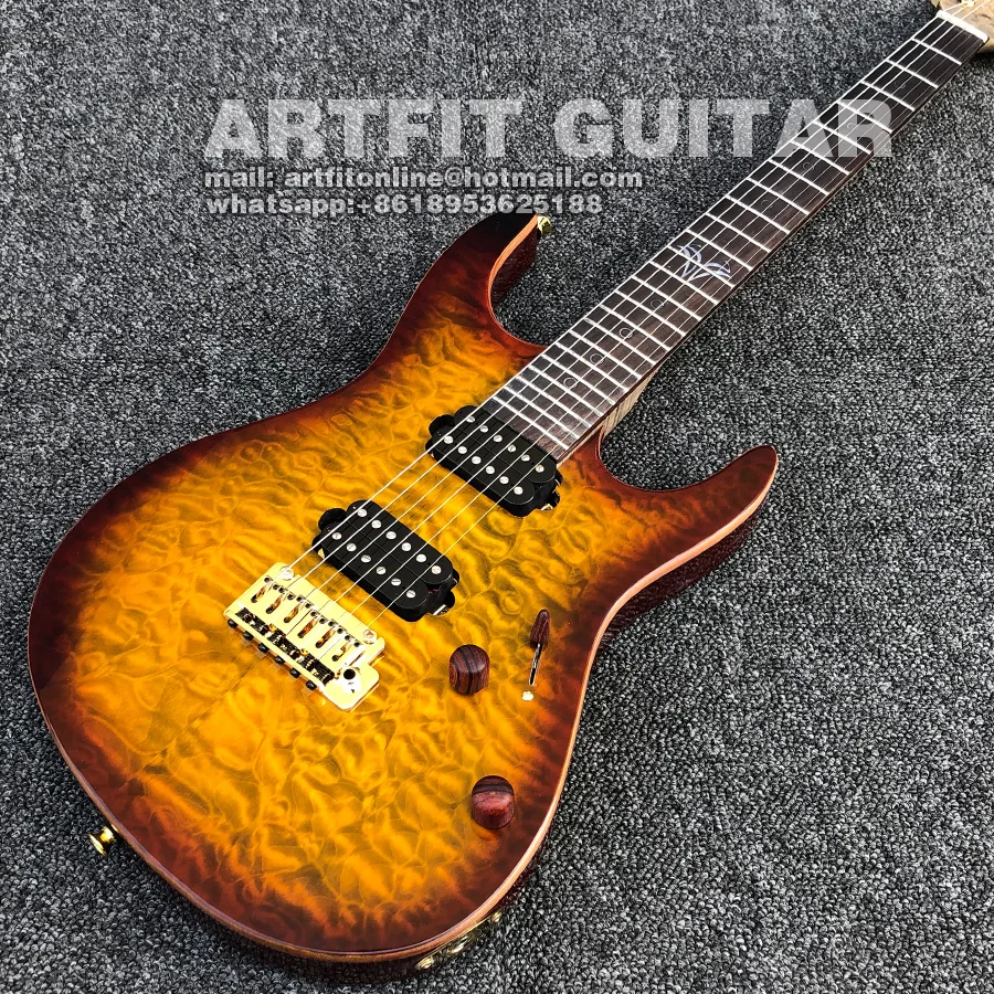 Morden Pro sunburst стеганый клен Пламя клен шеи стеганый клен Топ Электрический гитары музыкальный инструмент гитары