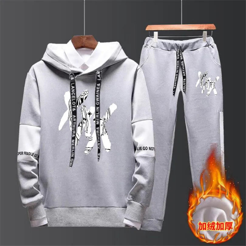 2019 Autumn XXXTentacion Revenge Kill Hip Hop Hoodies Sweatshirts And Sweatpants Men/madam Two Piece Set Hooded Suit Velvet | Мужская
