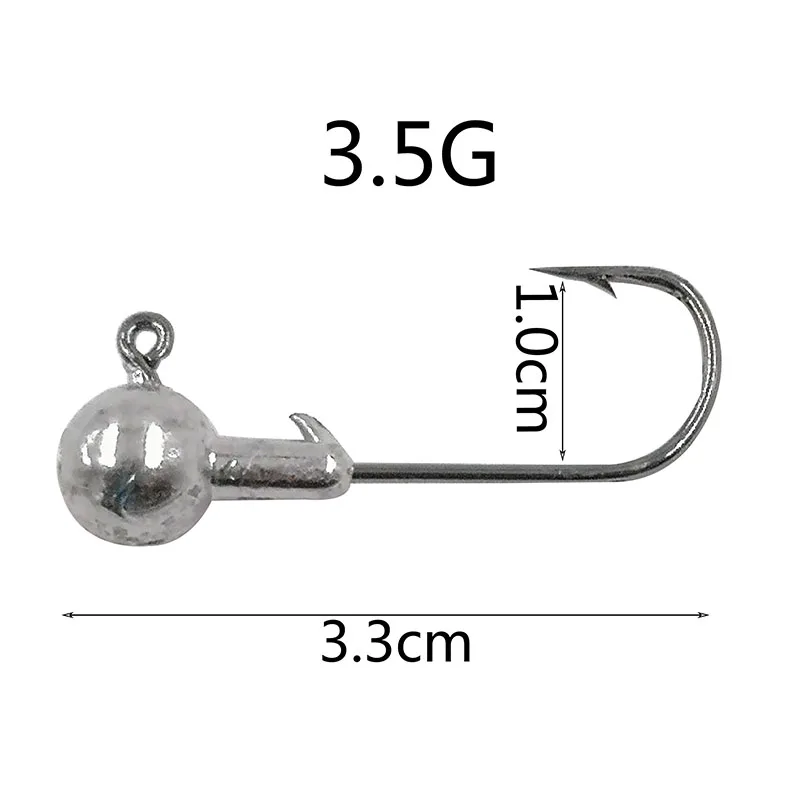 5pcs-3.5g 5 шт./лот, крючок с кривошипной головкой 1,5 г, 2 г, 3,5 г, 5 г, 7 г, 10 г, свинцовый крючок для рыбалки, джиг, приманка, жесткие приманки, мягкие Червячные рыболовные снасти, аксессуары - Цвет: 5pcs-3.5g