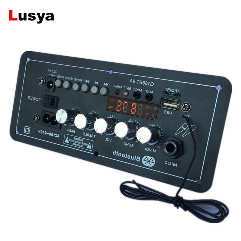 Новый 12 В AC220V Bluetooth Сабвуфер Мощность усилитель доска караоке Amplificador аудио
