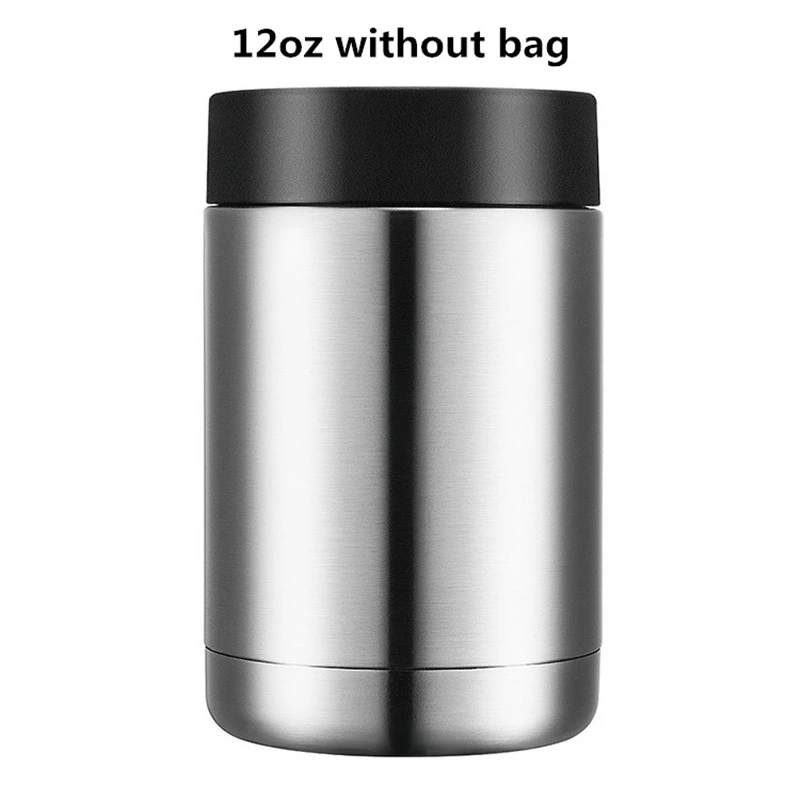 New 12oz Stainless Steel Beer Bottle Insulator Original Double Wall Vacuum Beer Cooler with Opener Beer Bottle Holder Keep Cold - Цвет: 12oz can without bag