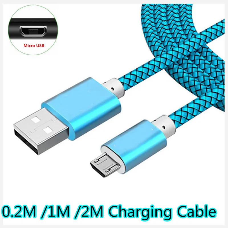 Кабель Micro USB для быстрой зарядки 0 2 м 1 нейлоновый плетеный кабель синхронизации