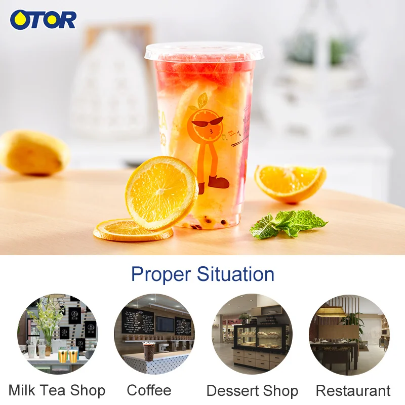 OTOR 10 шт. 17 унций 22 унции прозрачные одноразовые чашки пластиковое ситечко для чая