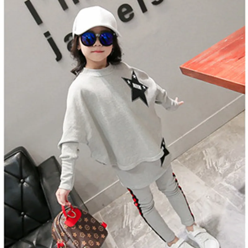 Детская одежда костюм для девочек весенне-осенние повседневные комплекты из 2