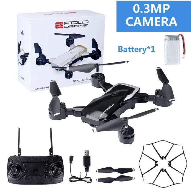 0.3mp black LF609 2,4G Wifi FPV RC Дрон с HD камерой 5 Мп RC Квадрокоптер RTF мини складной долгое время полета 3D флип удержание высоты VS E58 - Цвет: 0.3mp black