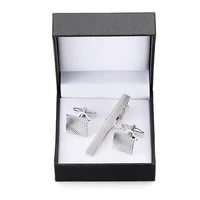 1 new luxury brand cufflinks tie clip silvery metal laser cufflinks tie clip classic boutique gift set free shipping