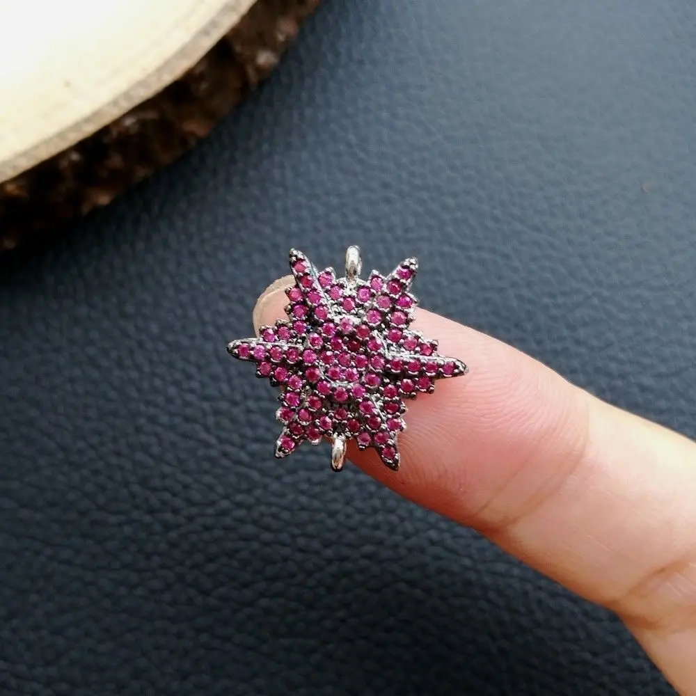 CN065 1 шт. 18 мм CZ Micro Pave смешанный цвет Снежинка ювелирные изделия Шарм Разъем