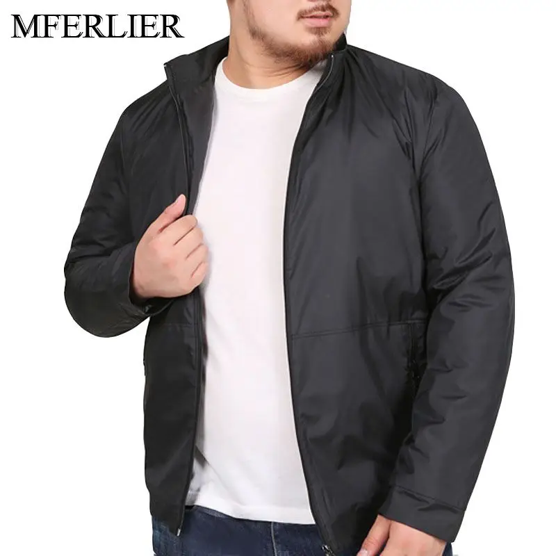 MFERLIER демисезонные мужские куртки 6XL 7XL 8XL Бюст 150 см плюс размер свободные 5 цветов