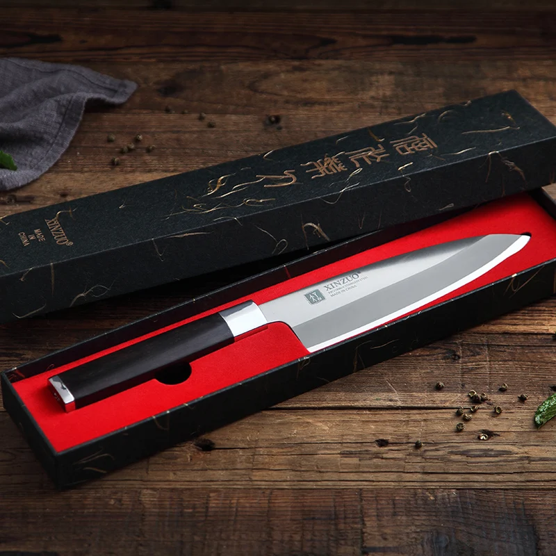 XINZUO 180 мм нож gyuto Japanense X5Cr15MoV нержавеющая сталь Деба нож для филеровки Рыба глава кухонные ножи Ebony Ручка