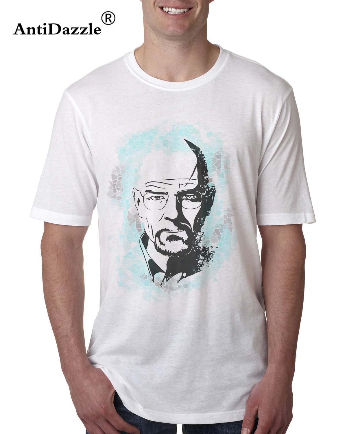 Белая Стильная летняя мужская футболка с коротким рукавом heisenberg BreakingBad Walter White