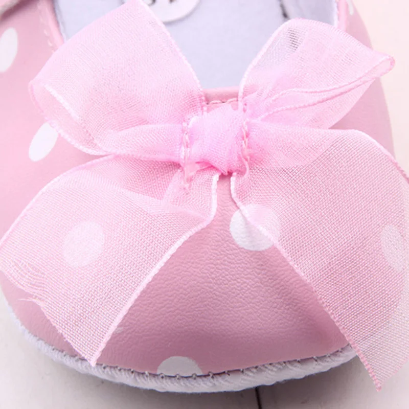 Новинка милая обувь с принтом в горошек для маленьких девочек принцессы из