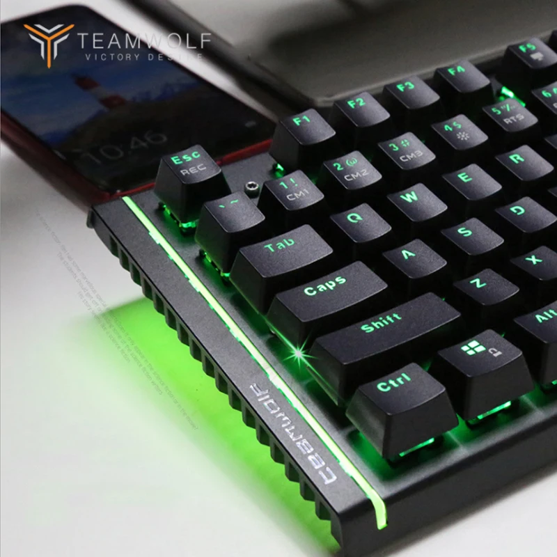 RGB синий переключатель Механическая игровая клавиатура проводной светодиодный