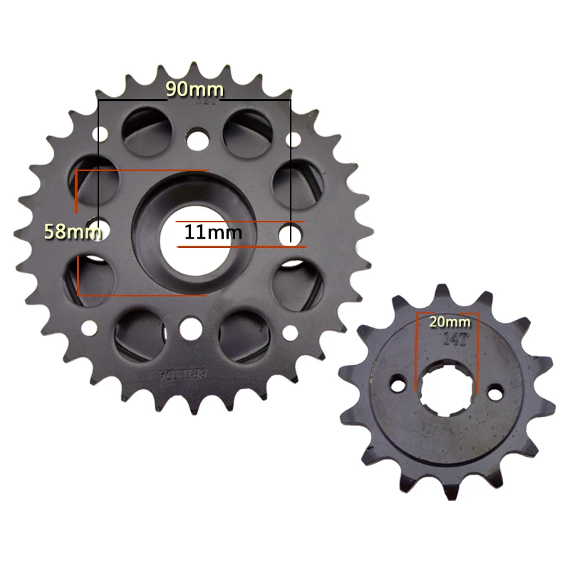 

14T 32T Motorcycle 14T Front & 32 T Rear Sprocket Kit for Honda CA250 520 Chain #c