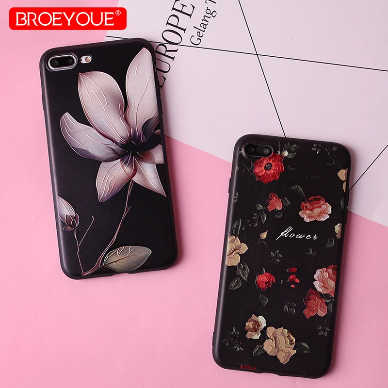 BROEYOUE 3D рельефный чехол для iPhone X 5 5S SE Мягкий Силиконовый ТПУ ультра тонкий