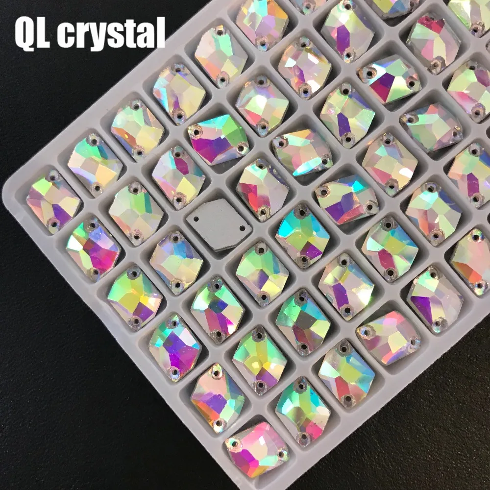 QL Crystal Clear AB, Стекло хрустальные стразы пришить Flatback платье украшения и для DIY одежду, обувь, сумки