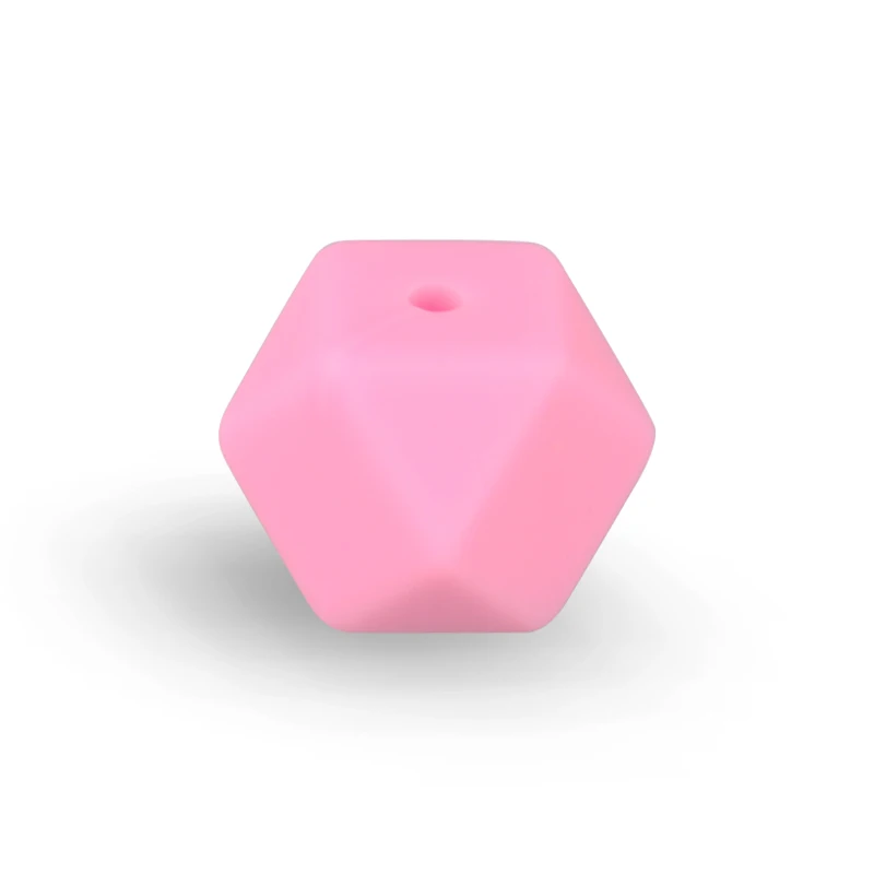 16-Pink Keep& Grow 14 мм 10 штук силиконовые шестигранные шарики пищевой силиконовый для детей для прорезывания зубов бусины жевательная соска цепи Детские трофеи - Цвет: 16-Pink