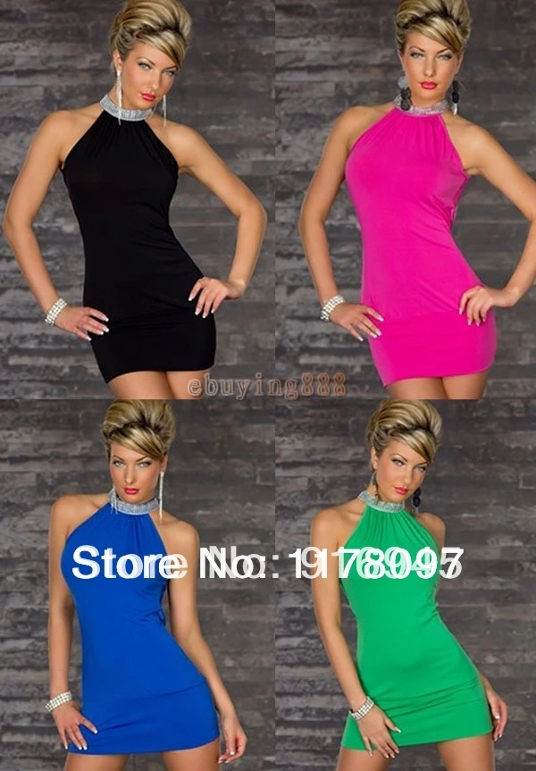 Free shipping Women Lady Clothing Sexy Clubwear Dresses Bare Shoulder Bodycon Dress Black Red Blue Green Size 2pcs | Женская одежда