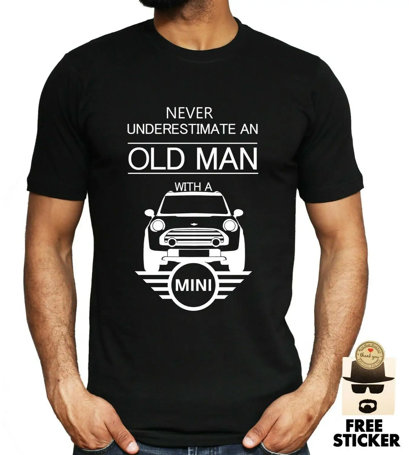 Мини Купер футболка Забавный классический ретро автомобиль Шутка Подарок