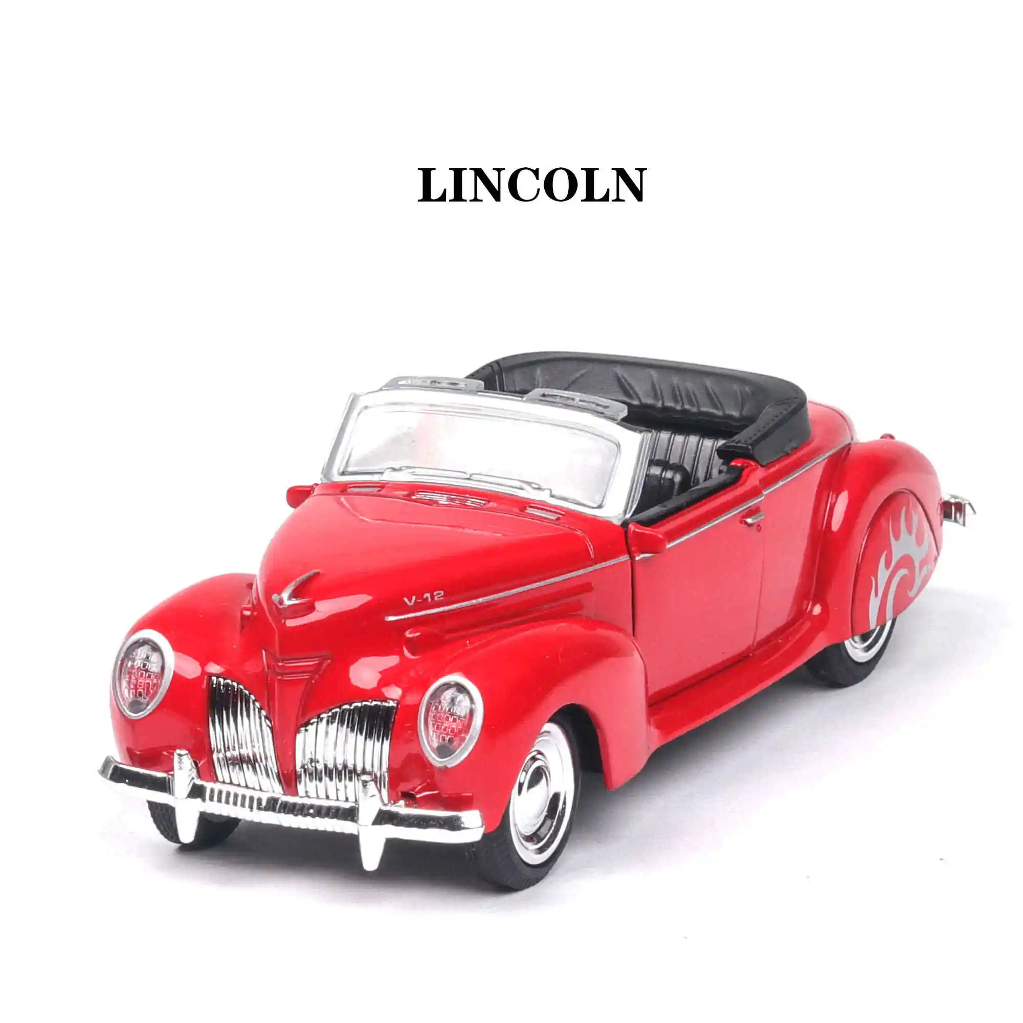 Красный 1:38 игрушечный автомобиль Lincoln, старый автомобиль, металлическая игрушка, литые машины и игрушечные транспортные средства, модель автомобиля, миниатюрная модель автомобиля, игрушки для детей - Цвет: Красный