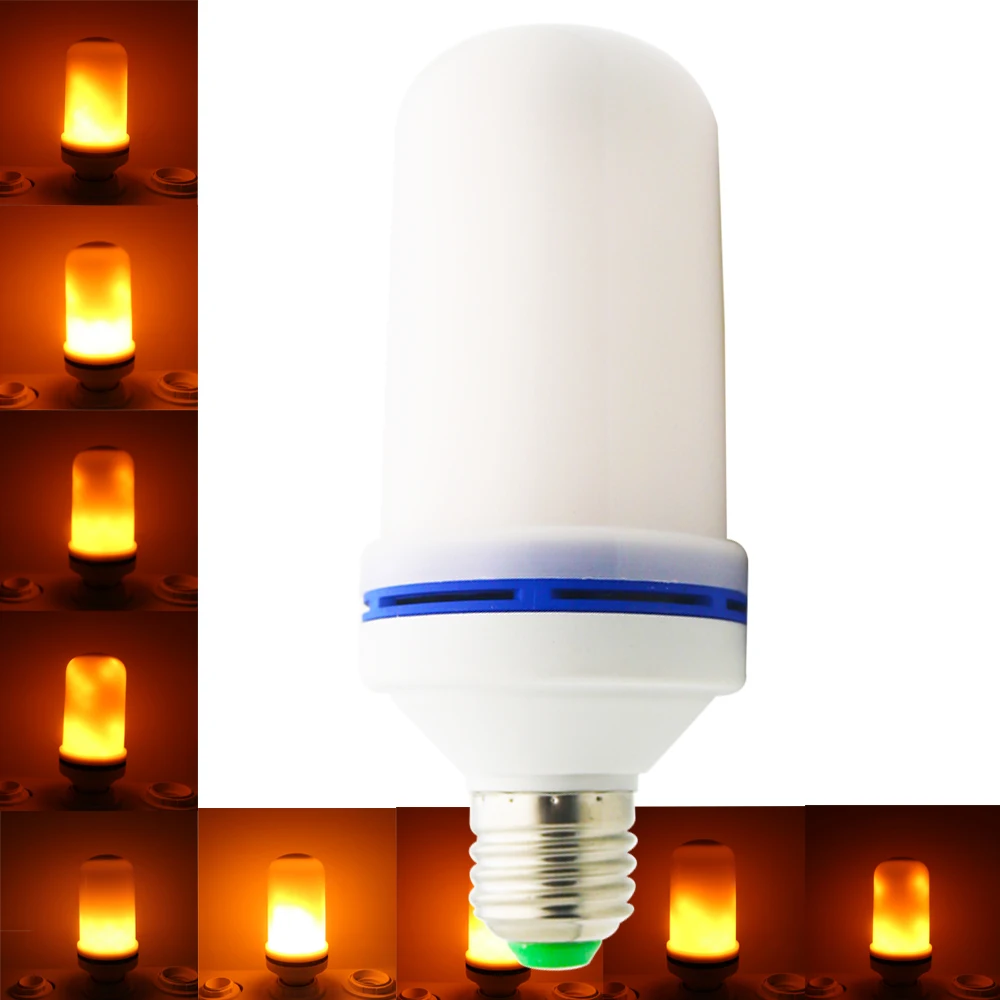 Новинка 2018 Светодиодная лампа E27 E26 2835SMD с эффектом пламени светильник почки огня