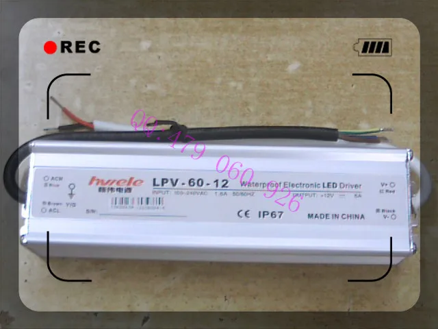 [JIYUAN] Heng Wei Водонепроницаемый Импульсный источник питания 12V5A LPV 60 12 Вт 3
