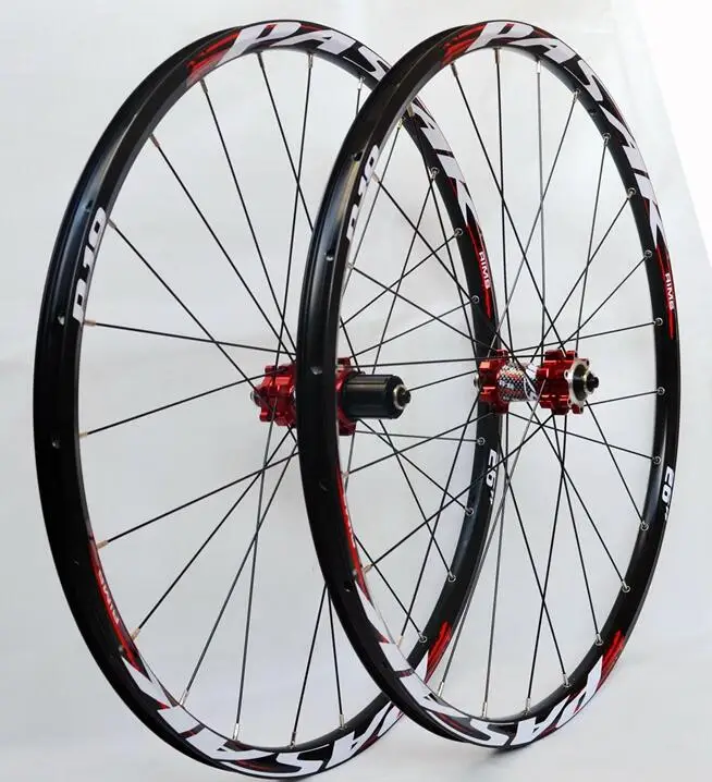 PASAK P02 MTB горный велосипед четыре герметичные подшипники ЧПУ ультра светильник диск колеса обод 11 скоростей - Цвет: 26inch red hub