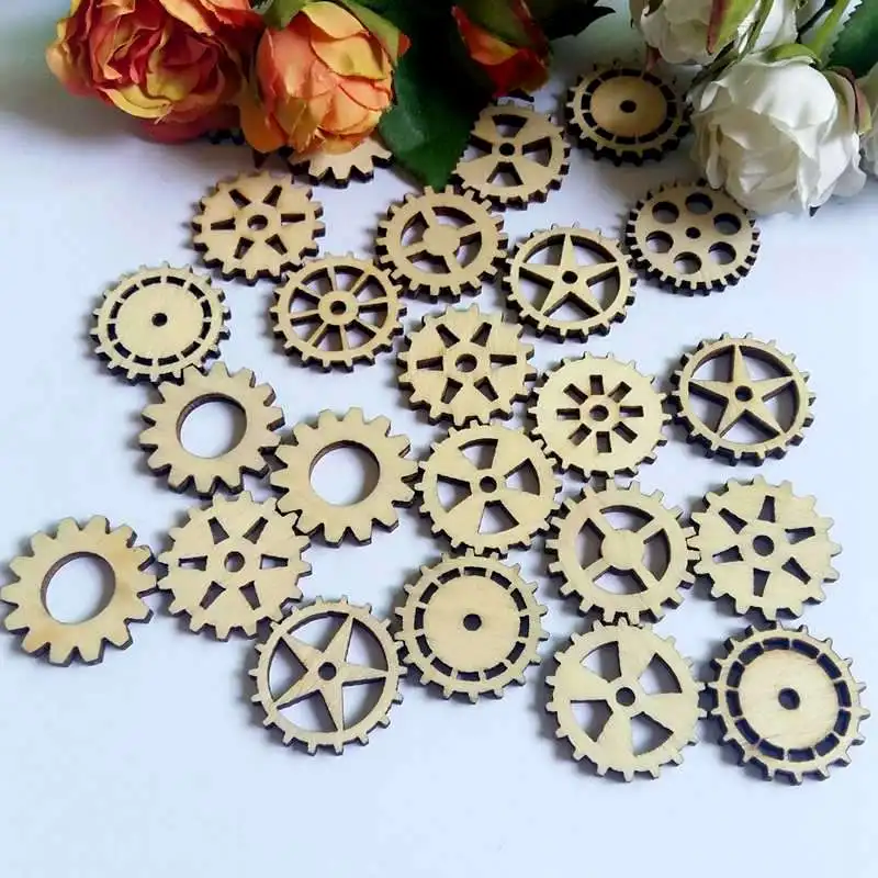 50 шт. 25 мм DIY искусственные деревянные чипы подвески украшения рукоделие пуговицы