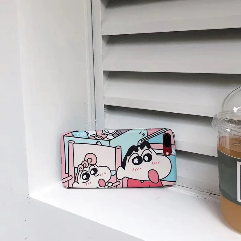 Японское кавайное аниме персонажи Crayon Shinchan Телефон чехол для iPhone 6 Puls 7 8 X Чехлы