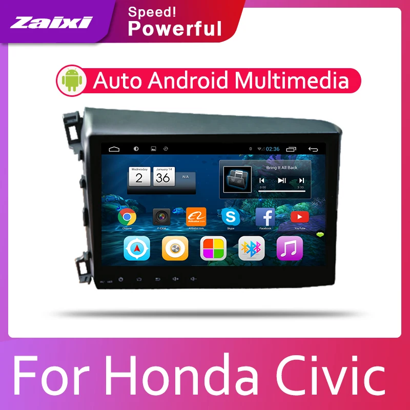 ZaiXi 2din автомобильный мультимедийный Android Автомагнитола для Honda Civic 2012 ~ 2015 Bluetooth WiFi
