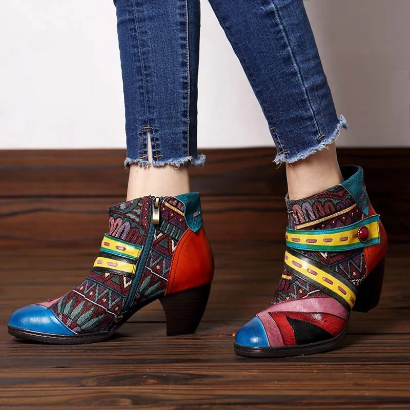 Boho шикарные новые сапоги из натуральной кожи до середины икры женские ботильоны