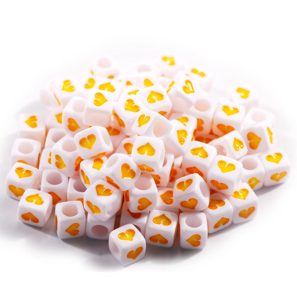 100 искусственный 6 мм акриловый браслет с надписью Love Heart детские игрушки сделай