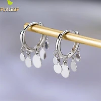 flyleaf 925 sterling silver round piece drop earrings for women gold dangle earings fashion jewelry temperament party