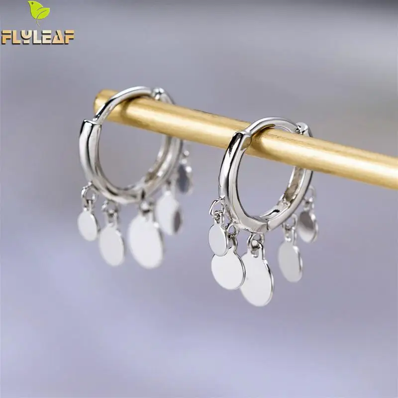 Женские сережки-подвески Flyleaf круглые сережки из стерлингового серебра 925 пробы с